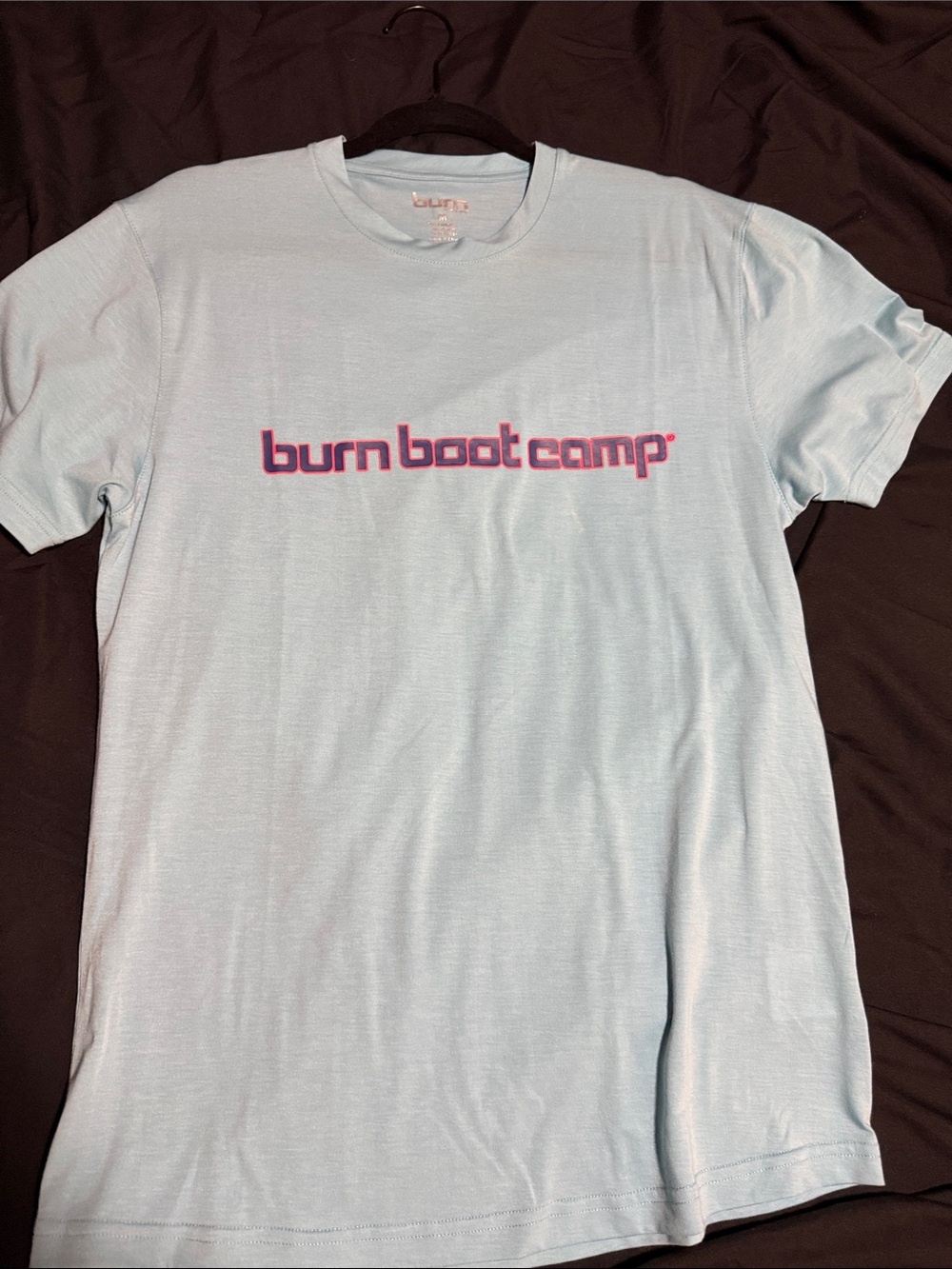 Burn Boot Camp Light Blue Short Sleeve Logo Tee
